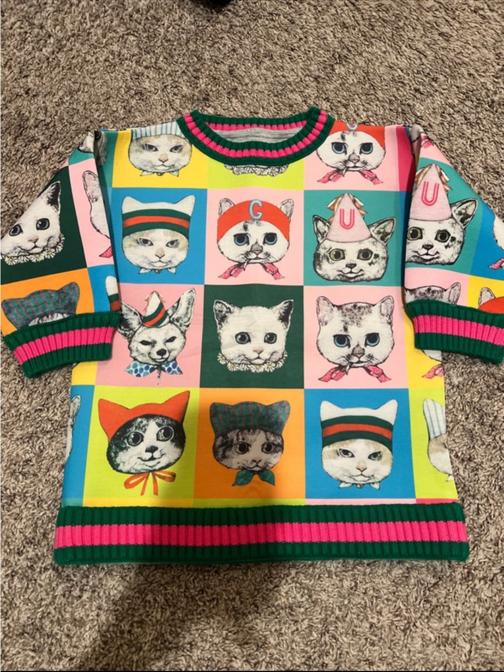 Gucci x Yuko Higuchi "Cats and Dogs" Pattern Sweatshirt